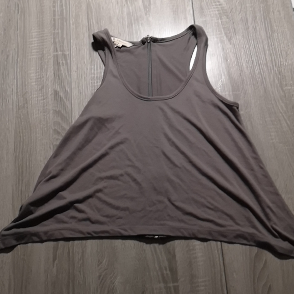 🏷Grey flaired Jersey Tank with back Zipper detail